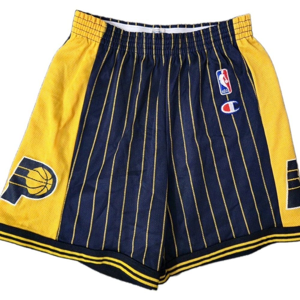 Vintage Indiana Pacers Champion NBA Shorts Youth XL Pinstripe Reggie Miller